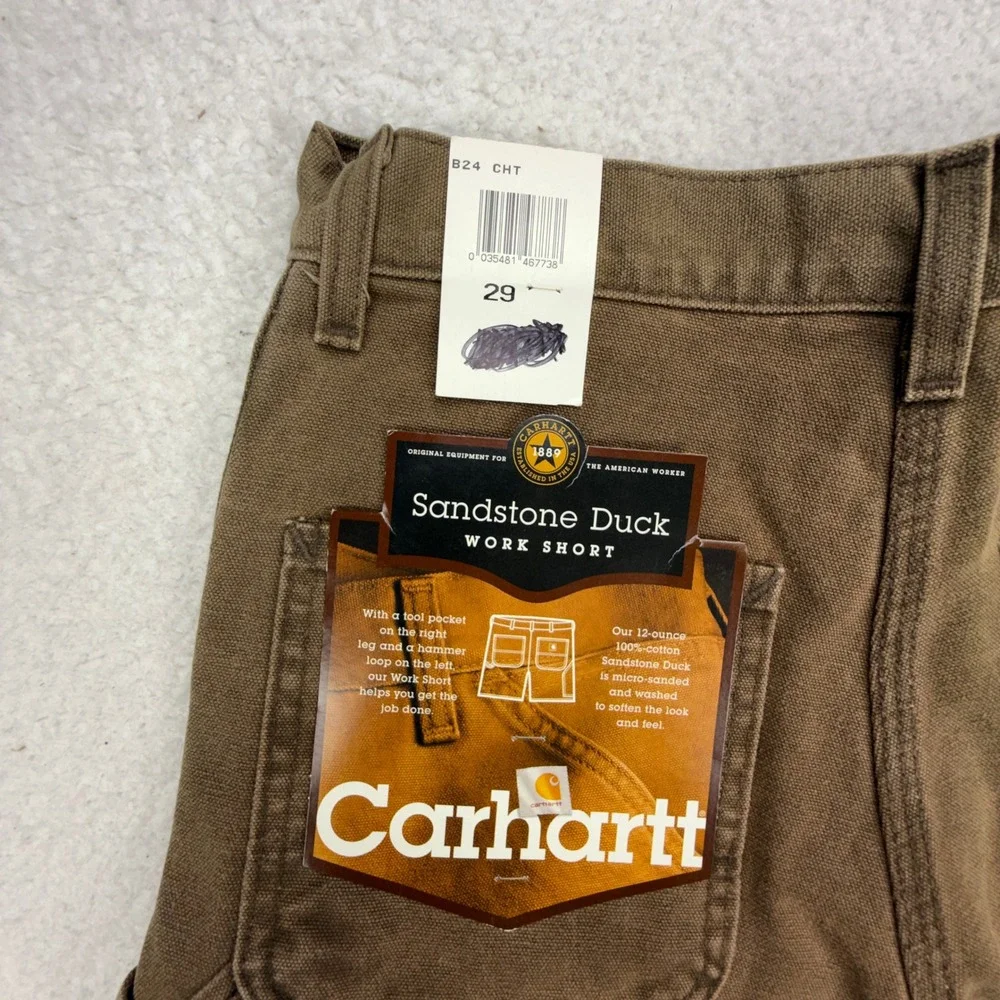Carhartt Sandstone Duck Work Shorts Mens 29 B24 CHT Chestnut NWT NOS